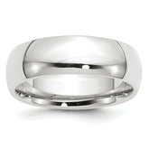 14k White Gold 7mm Standard Weight Comfort Fit Wedding Band Size 13.5